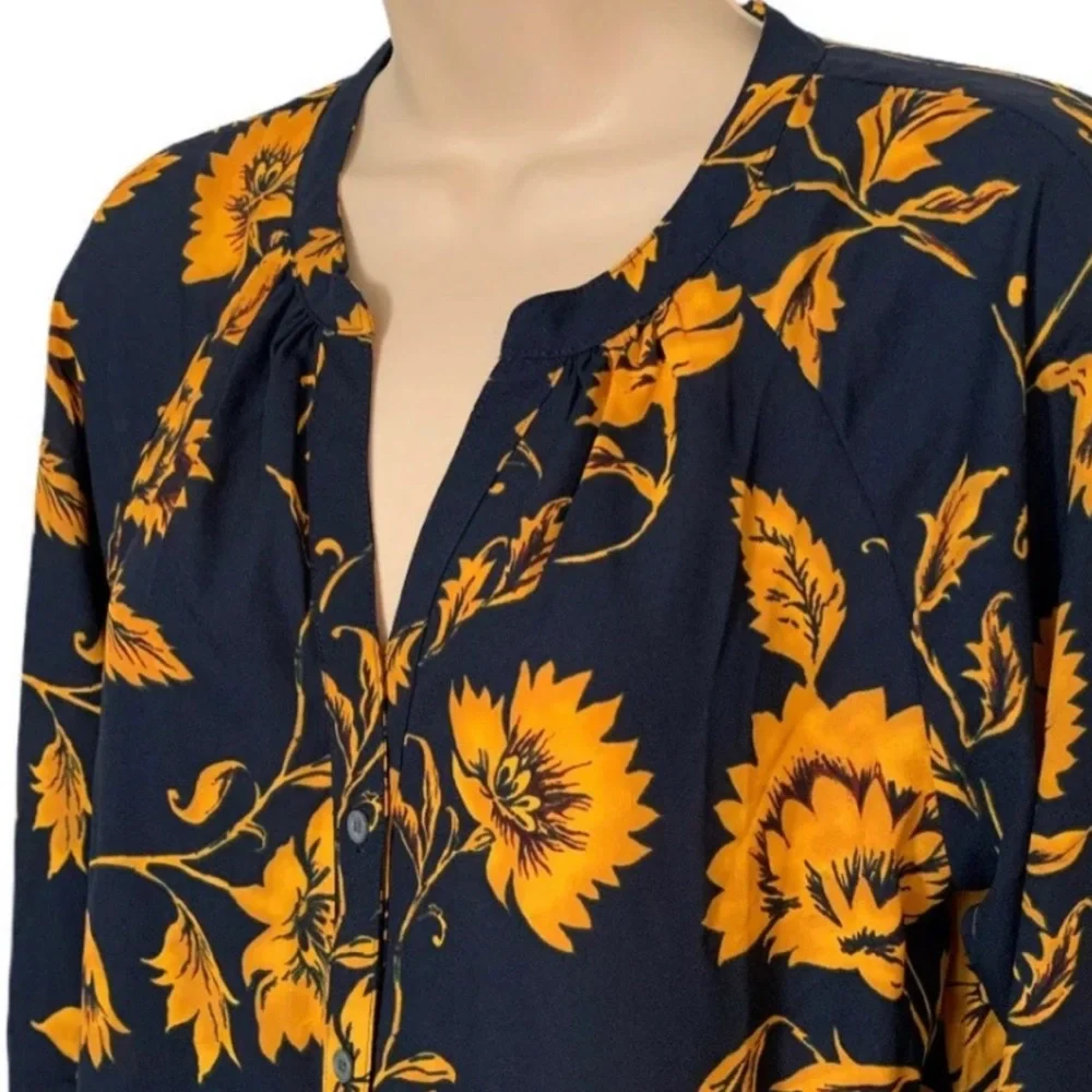 J. Crew button raglan floral top